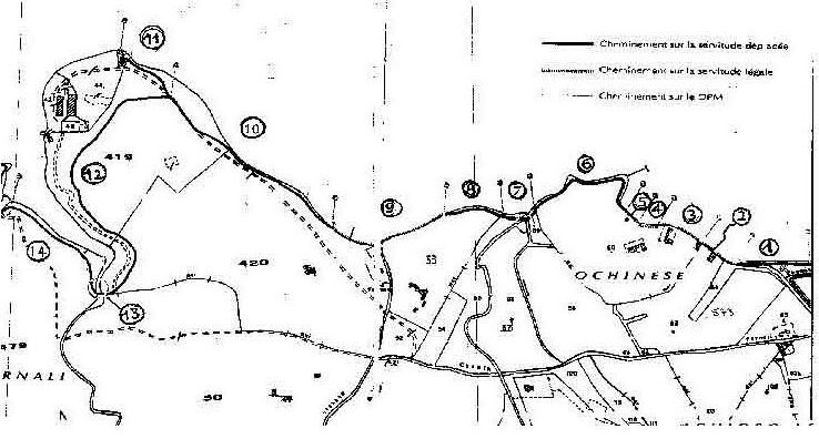 Carte du sentier à Saint Florent